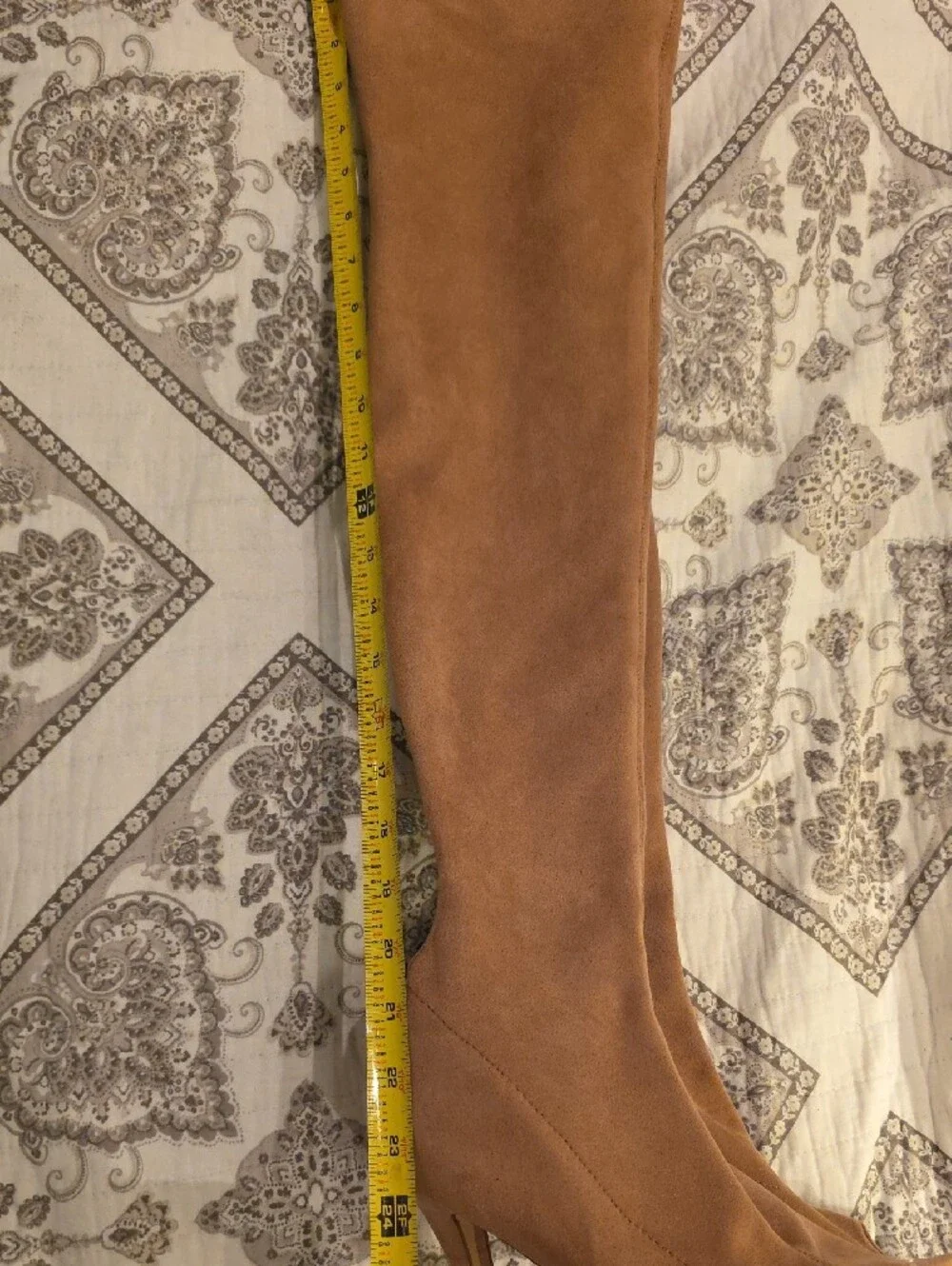 Steve Madden Taupe Over-the-Knee Peep-Toe Stiletto Boots